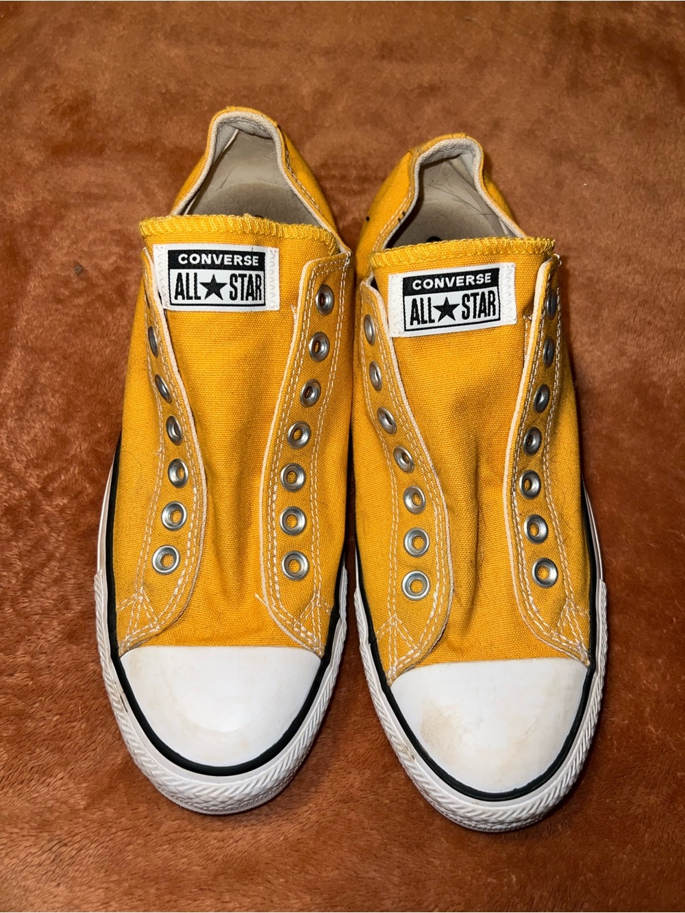 Converse All Star Yellow Slip-On Canvas Sneakers. Womens 10.5 Men’s 8.5